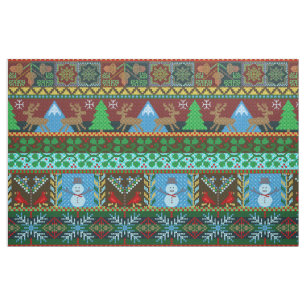 Tissu Vacances tricotées de renne de motif de chandail