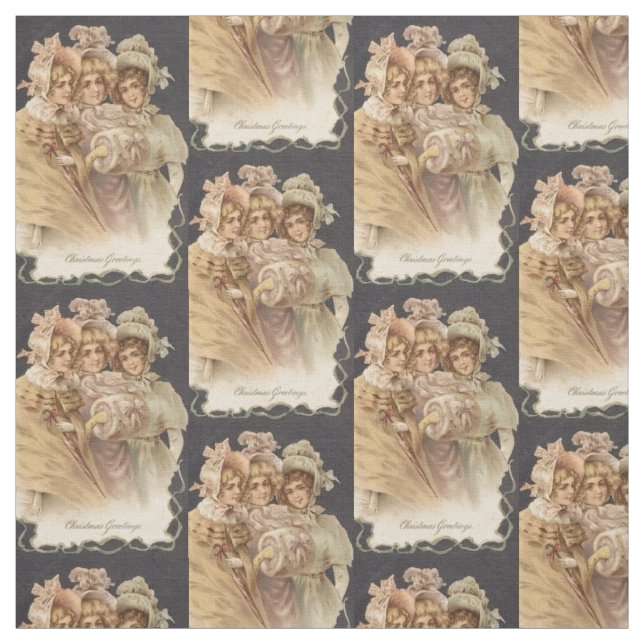 Tissu Vacances Victoriennes Mode Vintage Noël Fabric (Échantillon)