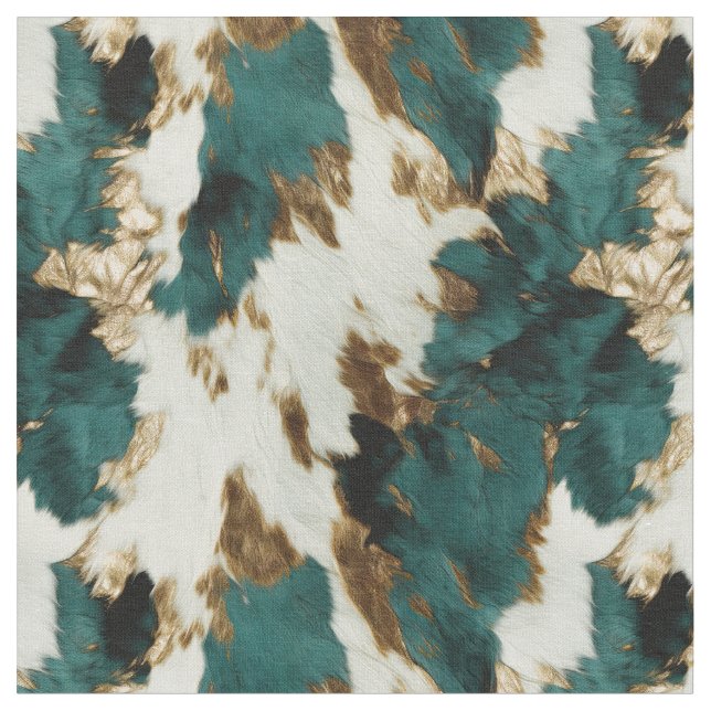 Tissu Vache blanche de l'Ouest Emerald Gold (Fermer)