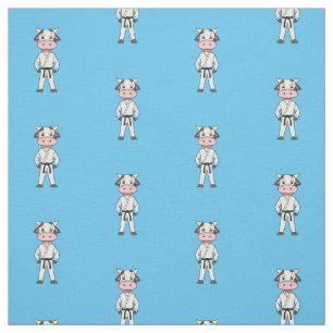 Tissu Vache mignonne en combinaison kung fu
