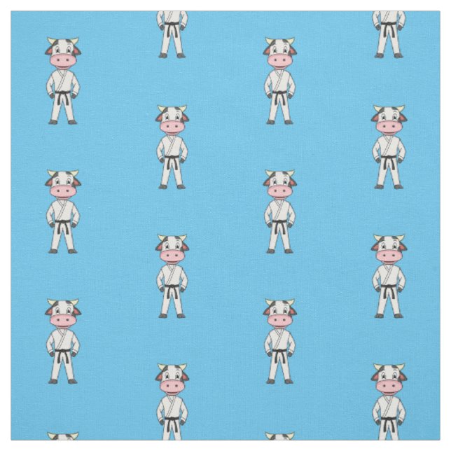 Tissu Vache mignonne en combinaison kung fu (Échantillon)