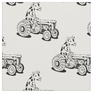 Tissu Vache noire et blanche conduisant un tracteur