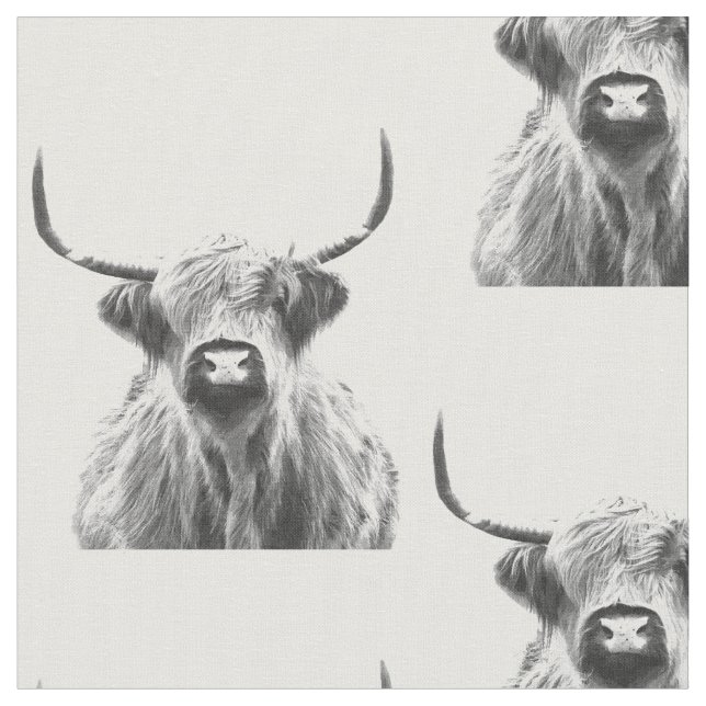 Tissu Vache noire et blanche des Highlands (Fermer)