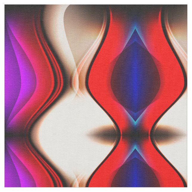 Tissu Vagues Abstraites rouges et violettes (Fermer)
