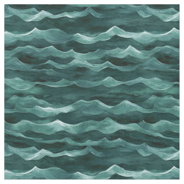 Tissu Vagues d'aquarelle verte (Fermer)