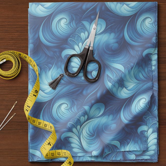 Tissu Vagues fractales bleues (Créateur téléchargé)