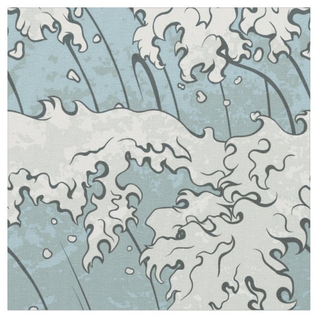 Tissu Vagues océaniques (Fermer)