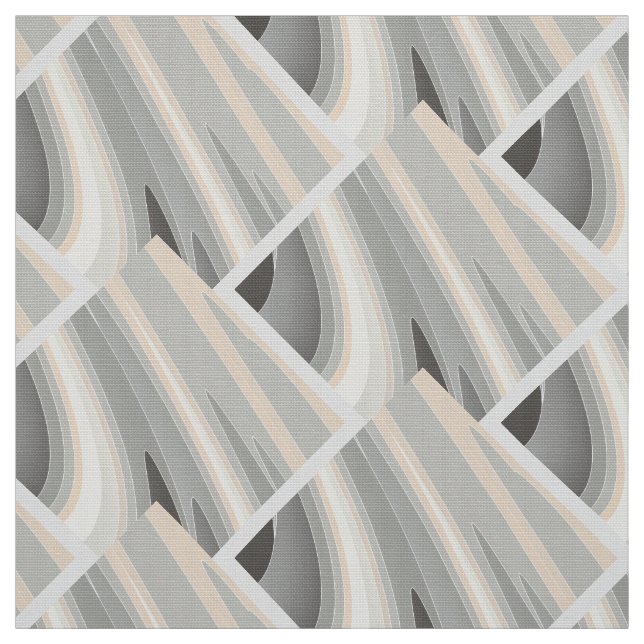Tissu vagues rose gris jaune (Échantillon)