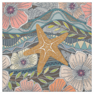 Tissu vagues tropicales terre