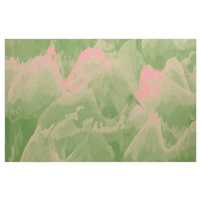 Tissu Vagues vertes et roses (Fat Quarter)