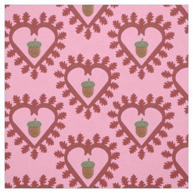 Tissu Valentines Day Love Heart Acorn (Échantillon)