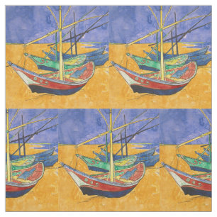 Tissu Van Gogh Bateaux Plage impressionniste