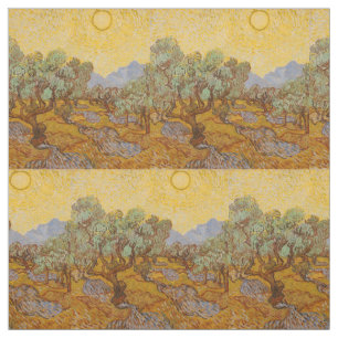 Tissu Van Gogh Olive Trees Soleil Jaune Ciel