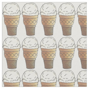 Tissu Vanilla Scoop Glace Câteau Cone Junk Food Footy