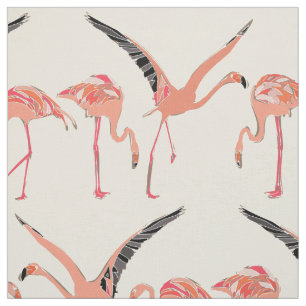 Tissu vanille de flamants