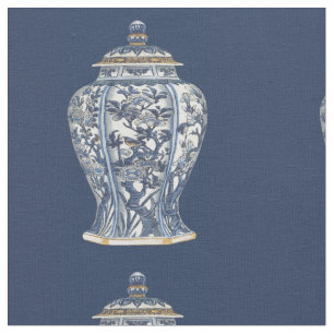 Tissu Vase bleu et blanc à porcelaine par le studio de