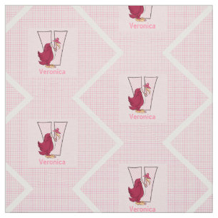 Tissu Vautour rose "V" monogrammé de l'enfant