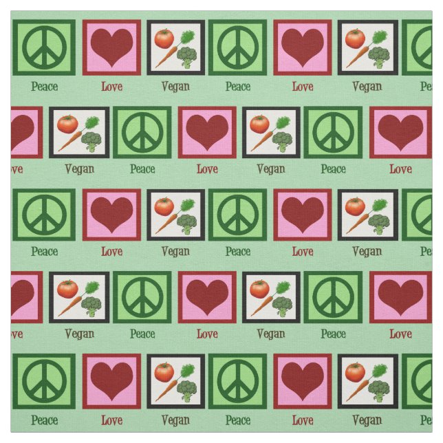 Tissu Végétalien d'amour de paix (Échantillon)