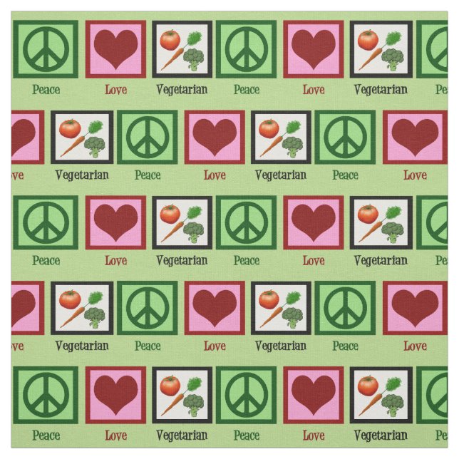 Tissu Végétarien d'amour de paix (Échantillon)