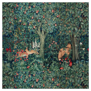 Tissu Végétation,animaux de la forêt Faisan ,Renard,Flor