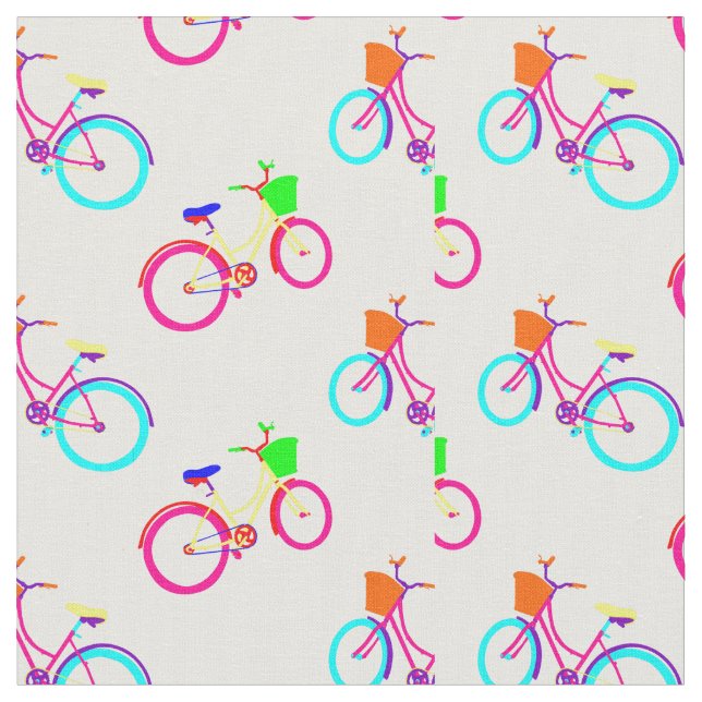 Tissu vélo arc-en-ciel blanc coloré (Fermer)