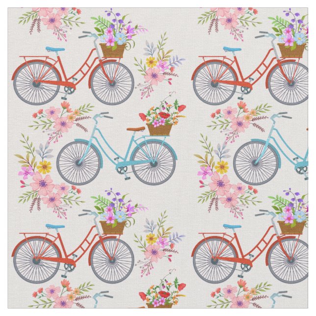 Tissu Vélos à fleurs (Fermer)