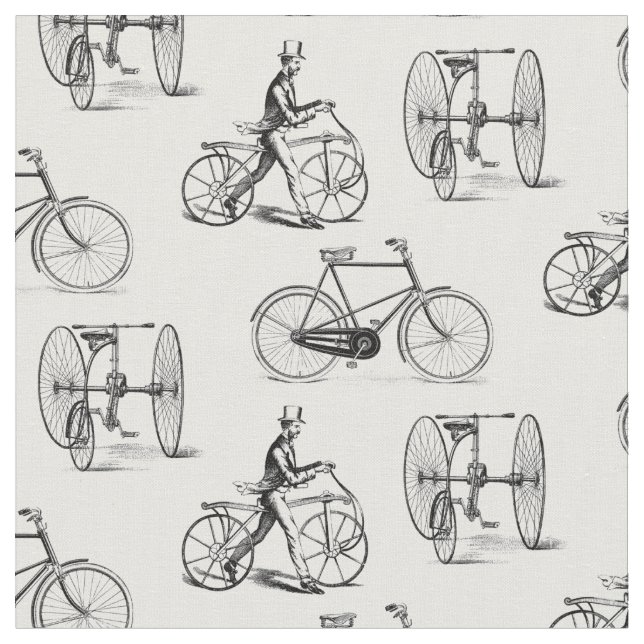 Tissu Vélos Vintages vélos victoriens (Fermer)