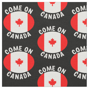 Tissu Venez au Canada Rouge blanc Érable Drapeau noir