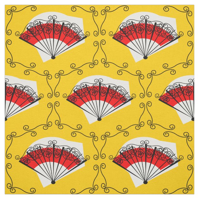Tissu Ventilateur espagnol en petits caractères (Échantillon)