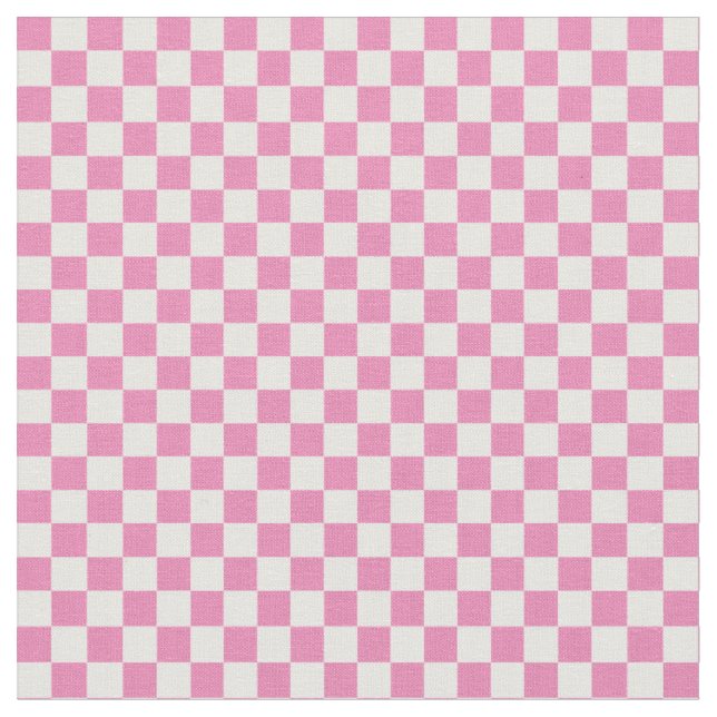 Tissu Vérifications .25 pouces damier rose et blanc (Fermer)