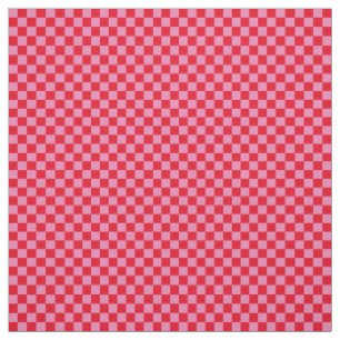 Tissu Vérifications de .25 pouces damier rose et rouge