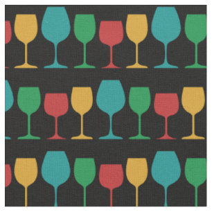 Tissu Verre à vin rétro mignon vintage mod