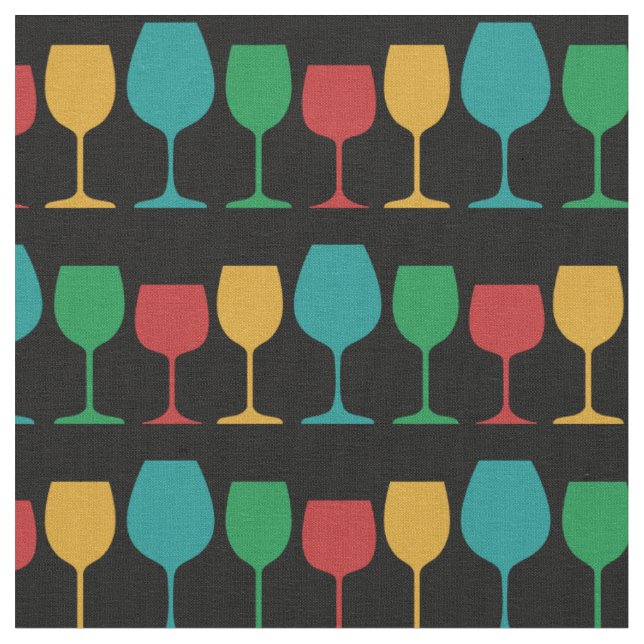 Tissu Verre à vin rétro mignon vintage mod (Fermer)
