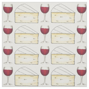 Tissu Verre de vin rouge et fromage de brie crémeux Food