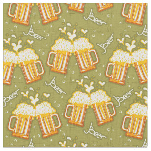 Tissu Verres de motif de bière