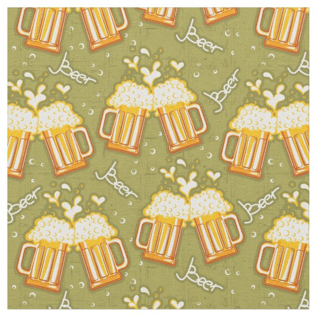 Tissu Verres de motif de bière (Fermer)