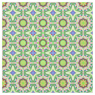 Tissu Verres et bleus motifs géométriques rétro