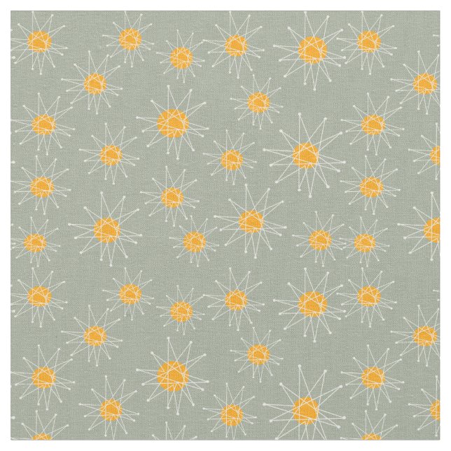 Tissu Vert atomique de motif de Starburst de la moitié (Fermer)