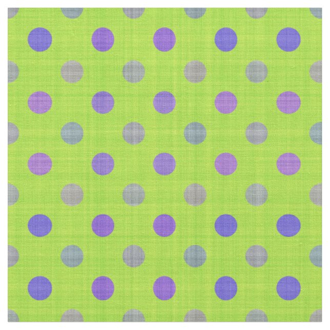 Tissu Vert avec des points violets texturés (Fermer)