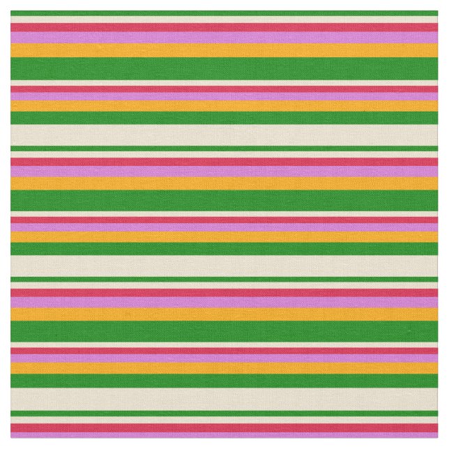 Tissu Vert, Beige, Crimson, Orchidée et orange (Fermer)