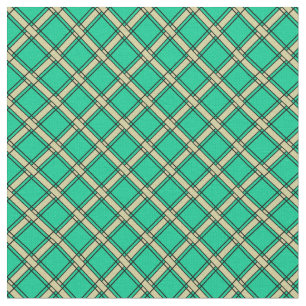 Tissu Vert beige, motif plaid, tartan