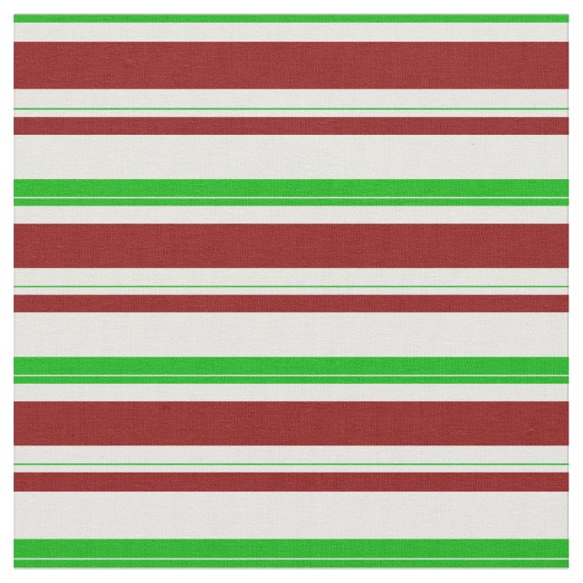 Tissu Vert, Blanc, Rouge Lignes à thème de Noël Motif (Fermer)