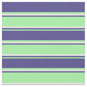 Tissu Vert, bleu ardoise foncé et crème à la menthe