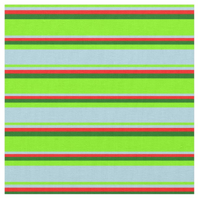 Tissu Vert, Bleu clair, Rouge et Vert foncé (Fermer)