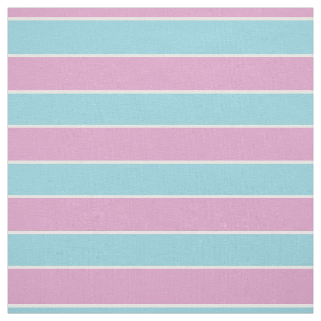 Tissu Vert/bleu écume de mer avec des rayures rose/blanc (Échantillon)