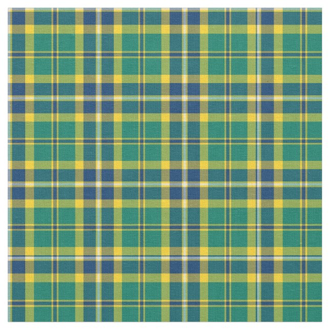 Tissu Vert, Bleu et Jaune Plaid Sportif (Fermer)