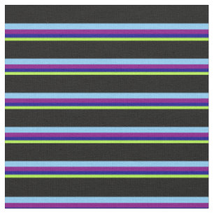 Tissu Vert, Bleu foncé, Violet, Ciel clair et Noir