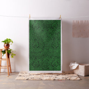 Tissu Vert celtique vintage de lierre de noeud de