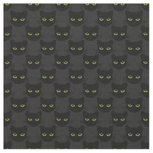 Tissu Vert - chats aux yeux sur arrière - plan graphite
