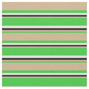 Tissu Vert chaux, bronzette, noir et jaune clair